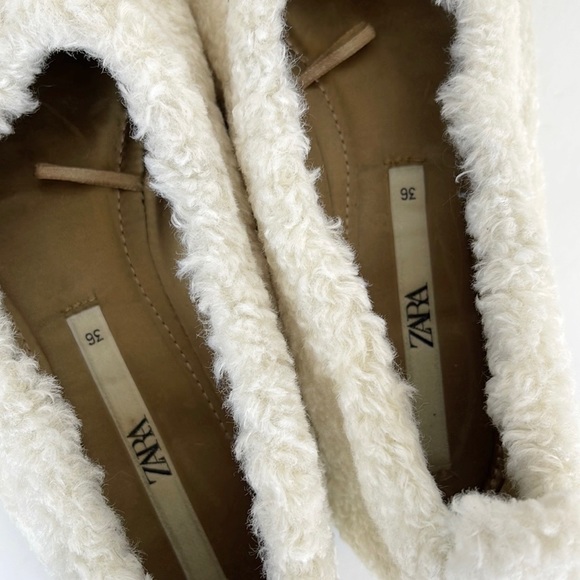Zara Faux Fur Ballet Flats Size 36 - Picture 4 of 7